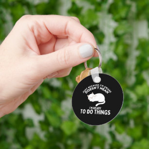 Humour Laziness Lovers Quote Key Ring