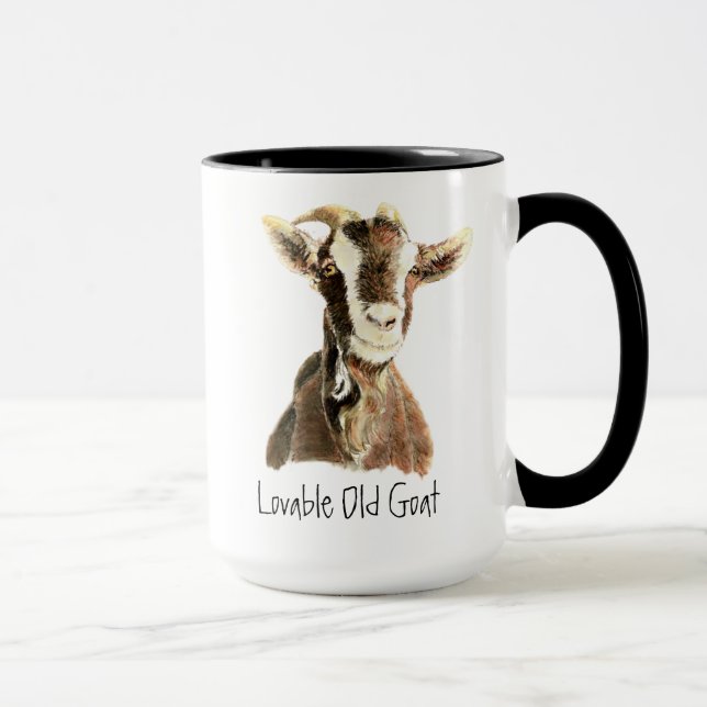 Humour Loveable Old Goat, Animal, Farm Pet Mug (Right)