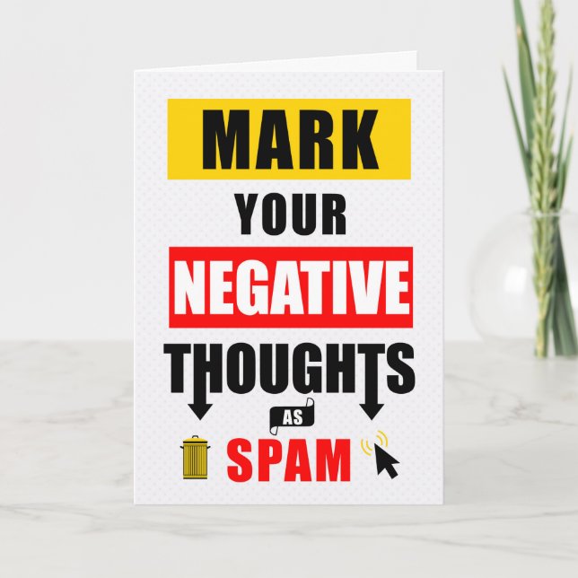 Humour Mark Your Negative Thoughts as Spam Card (Front)