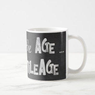 Humour on black chalkboard coffee mug