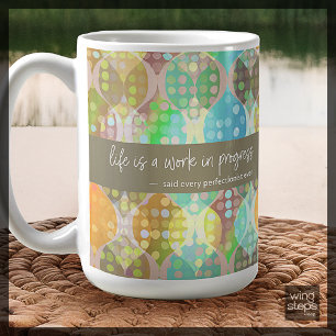 Humour Quote Abstract Blue Orange Neutrals Mug