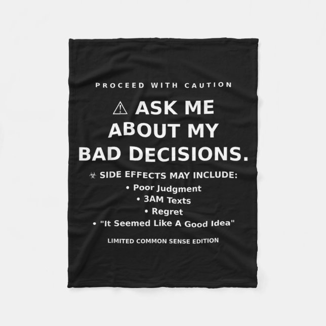 Humour Quote Funny Sarcastic Relatable Graphic Fleece Blanket (Front)