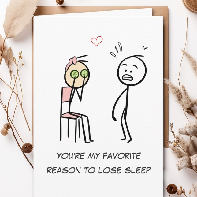 Humour Quote Stickman Facial Funny Valentines Day Card (Creator Uploaded)