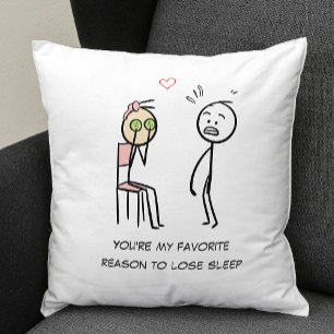 Humour Quote Stickman Facial Funny Valentines Day Cushion