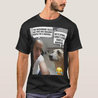 Humour Shirt... Dog chasing bike, but does not own T-Shirt