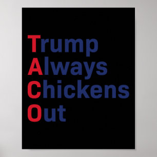 Humour Taco Trump Always Chickens Out Funny Poster