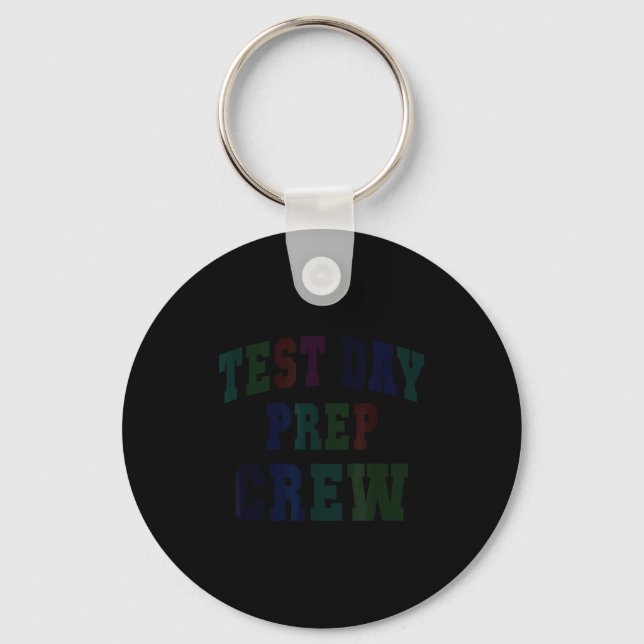 Humour test day prep crew bruh science math key ring (Front)