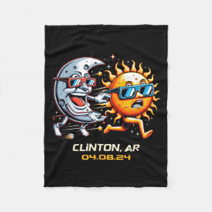 Humour Total Solar Eclipse Clinton Arkansas Fleece Blanket
