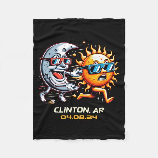 Humour Total Solar Eclipse Clinton Arkansas Fleece Blanket (Front)