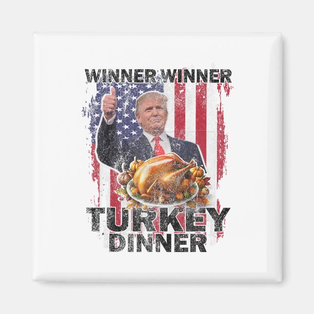 Humour Trump Vance Winner Winner Turkey Dinner Tha Magnet (Front)