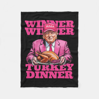 Humour Trump Winner Winner Turkey Dinner Funny Tha Fleece Blanket