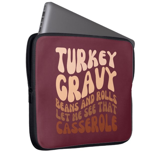 Humour Turkey Gravy Beans And Rolls  Laptop Sleeve (Front Right)