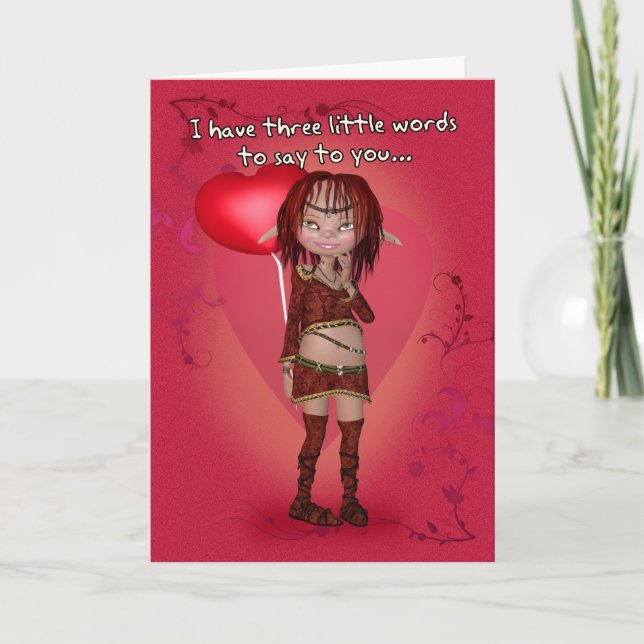 Humour Valentine's Day Card - Lusfully Yours (Front)