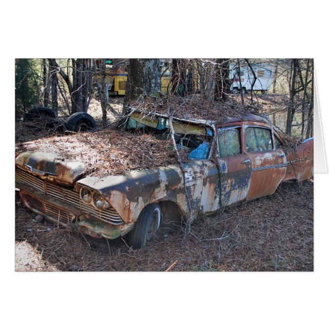 Humour, Vintage Wrecked Car (Front Horizontal)