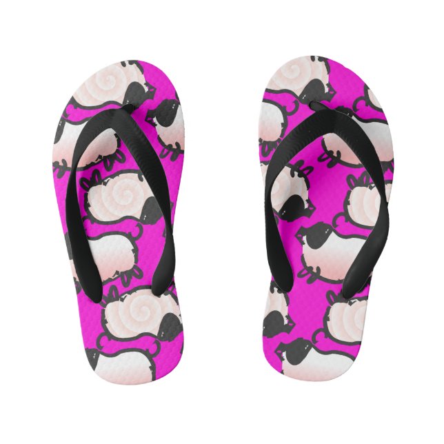 Humourous 1 Pig Year 2019 Choose Colour Kids FF Kid's Flip Flops (Footbed)