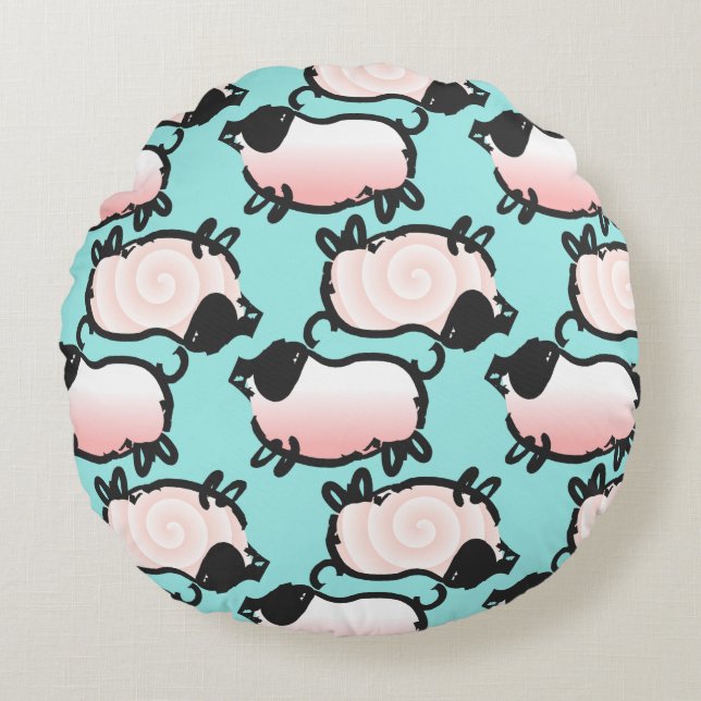 Humourous 1 Pig Year Birthday Choose Colour Round  Round Cushion (Front)