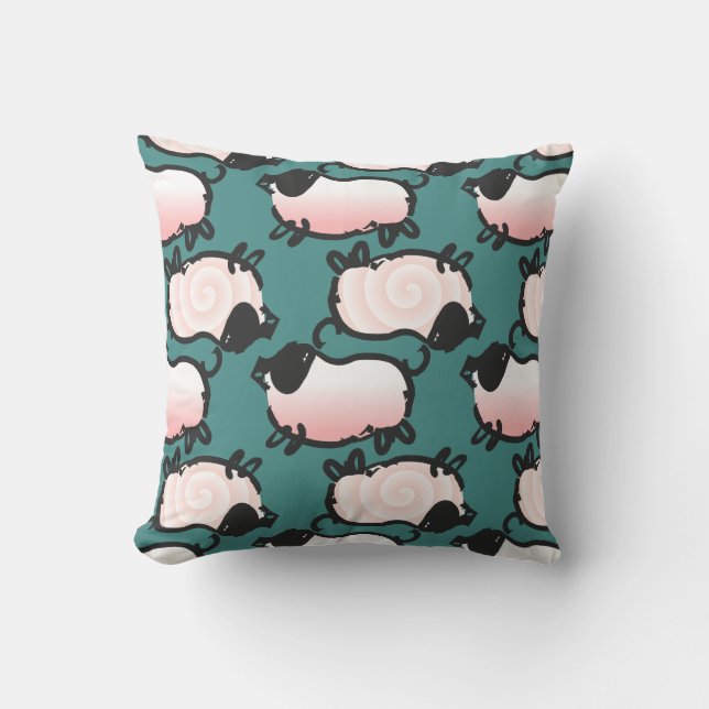 Humourous 1 Pig Year Birthday Choose Colour Square Cushion (Front)