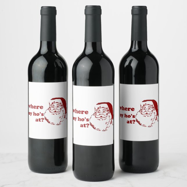 Humourous 2020 Holiday Santa Wine Label (Bottles)