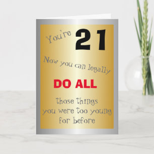 Humourous 21st Birthday Card