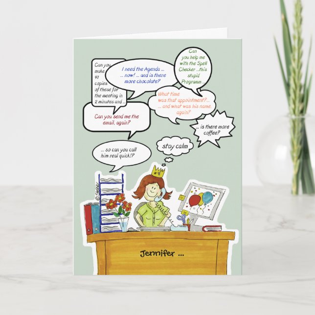 Humourous Administrative Professionals Day /Secret Thank You Card (Front)