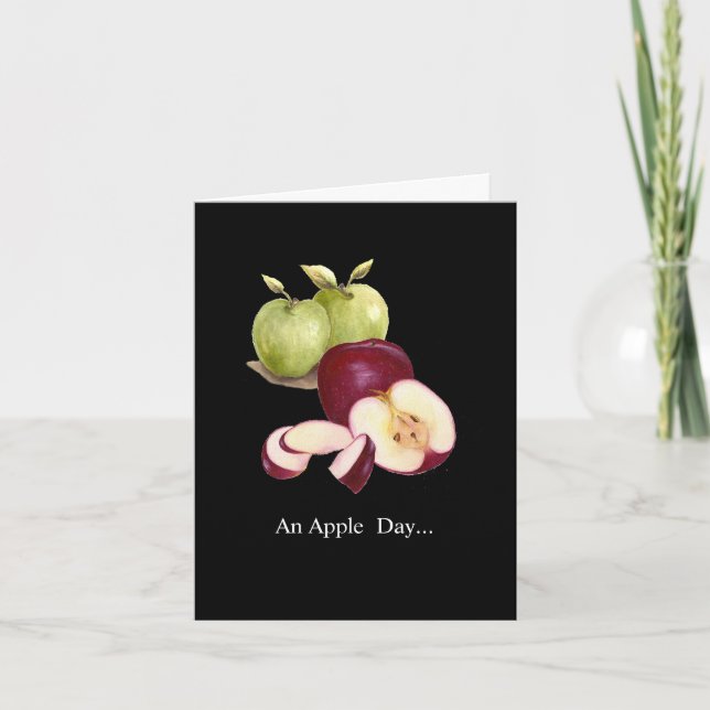 Humourous An Apple a Day get well Card (Front)