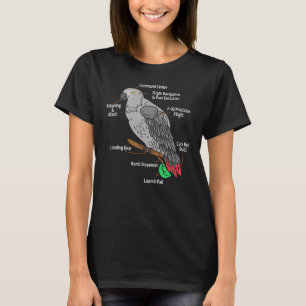 Humourous Anatomy of an African Grey Parrot Pet 1 T-Shirt