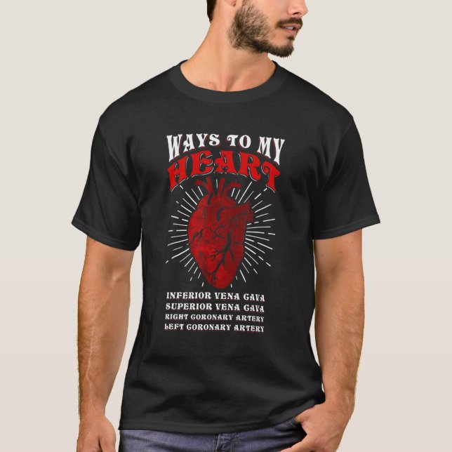 Humourous Anatomy Of Heart Cardiologist Heart Surv T-Shirt (Front)
