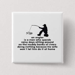 Humourous Angler's 15 Cm Square Badge