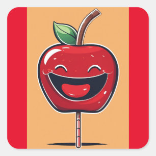 Humourous Apple Square Sticker