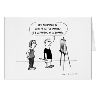 Humourous Artist Cartoon Art Instructor Blank Card