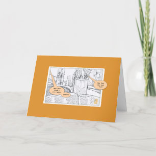 Humourous Artist & Paint Brush Blank Greeting Card
