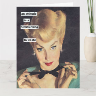 Humourous Attitude Retro Greeting Card