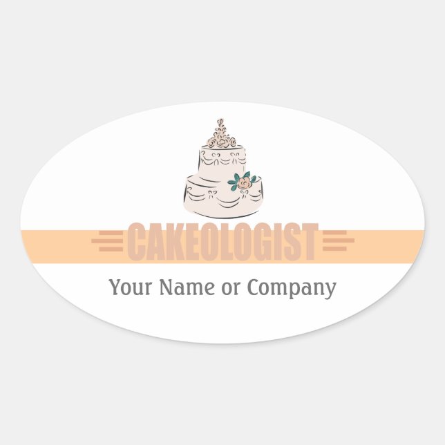 Humourous Baker Oval Sticker (Front)