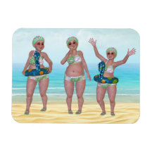 Humourous Bathing Beauty Flexible Magnet