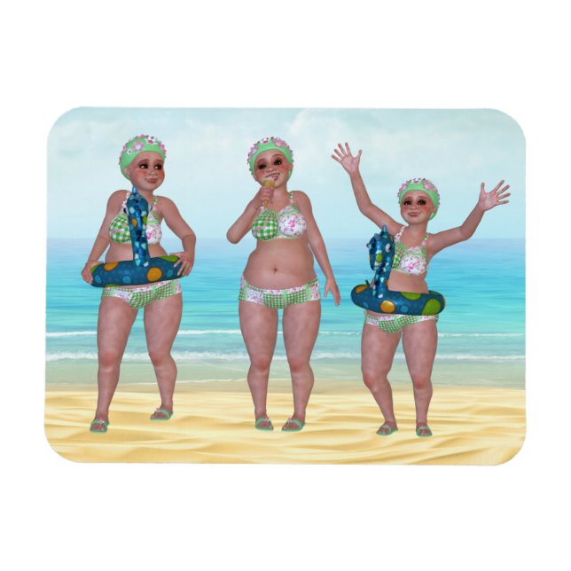 Humourous Bathing Beauty Flexible Magnet (Horizontal)