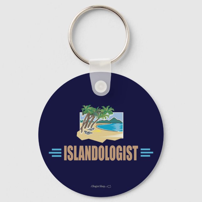 Humourous Beach Island Key Ring (Front)