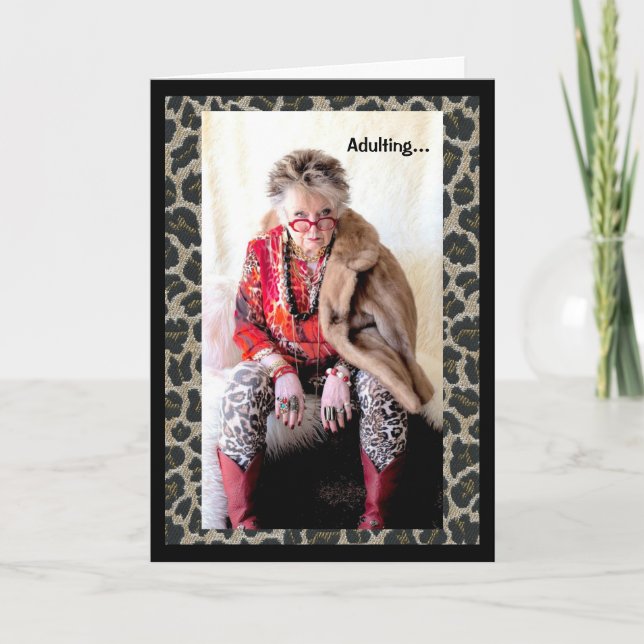 Humourous being an Adult Folded Greeting Card (Front)