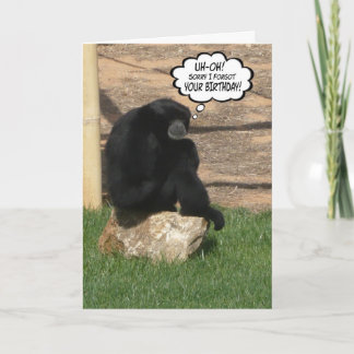 Humourous Belated Birthday Ape Card