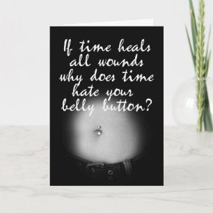 Humourous belly button birthday card