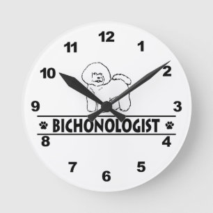 Humourous Bichon Frise Round Clock