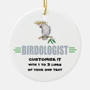 Humourous Bird Lover's Cockatiel Ceramic Tree Decoration
