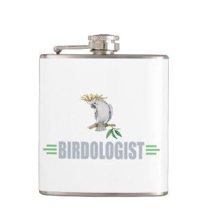 Humourous Bird Lover's Cockatiel Hip Flask