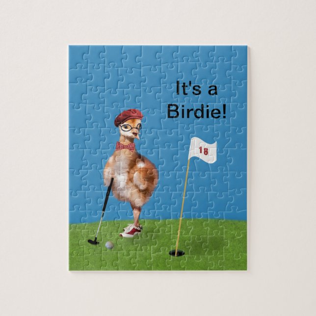 Humourous Bird Playing Golf Jigsaw Puzzle (Vertical)