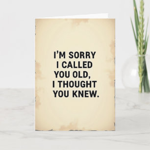 Humourous Birthday Card