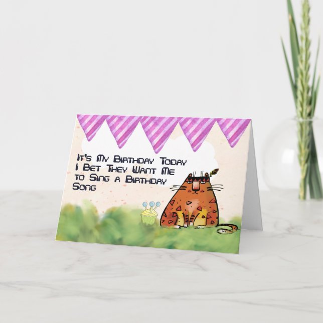 Humourous Birthday Card for a Cat (Front)