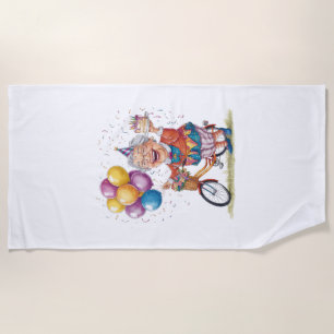 Humourous Birthday Gift for Grandma Riding Bike Beach Towel
