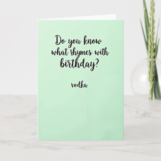 Humourous Birthday Script Card (Front)