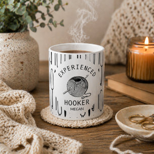 Humourous Black and White Crochet Themed Coffee Mug
