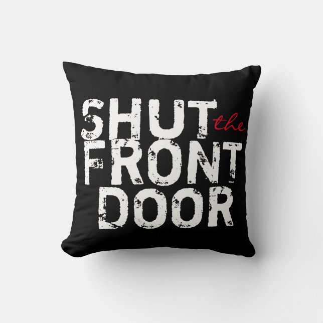 Humourous Black and White Pillow (Front)