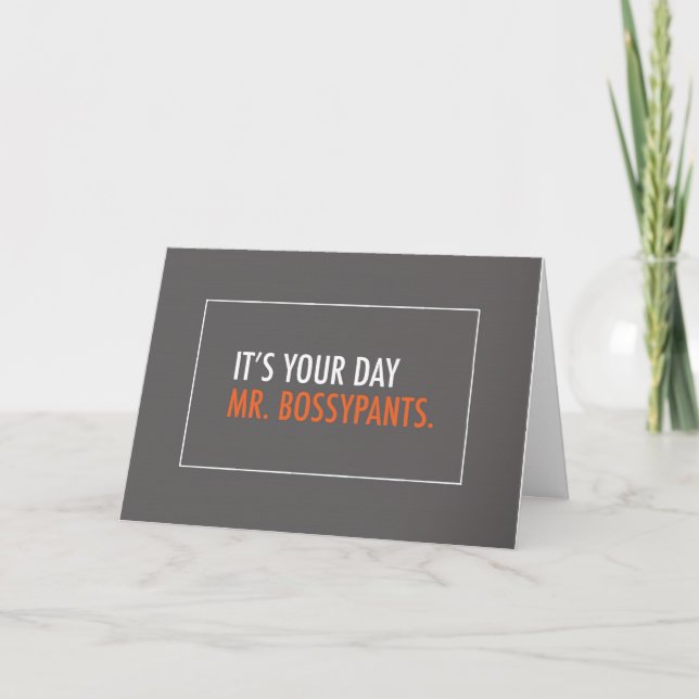 Humourous Boss's Day, Mr. Bossypants Card (Front)